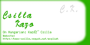 csilla kazo business card